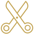 Gold scissors icon