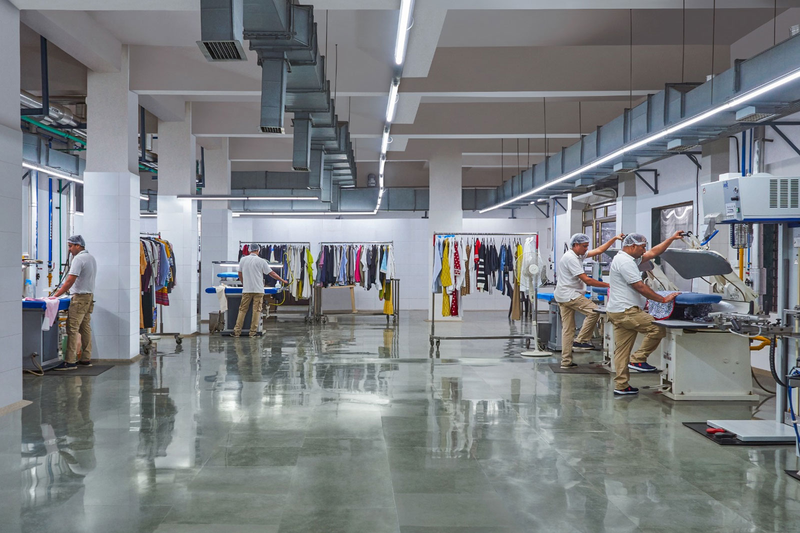 Modern garment care facility using advanced technology and machines in Mumbai.