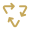 Icon showing arrows representing water recycling and reuse in sustainable systems.