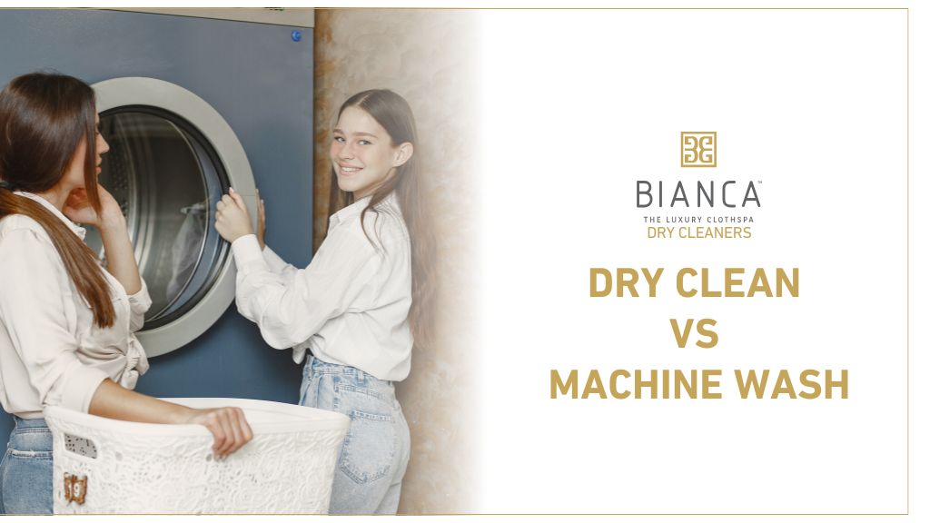 Two women doing laundry – comparing dry cleaning and machine wash options for Mumbai garments.
